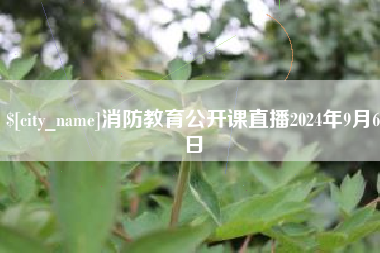 萍乡消防教育公开课直播2024年9月6日