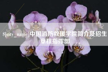 萍乡中国消防救援学院简介及招生章程指挥部