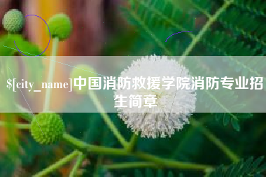 萍乡中国消防救援学院消防专业招生简章