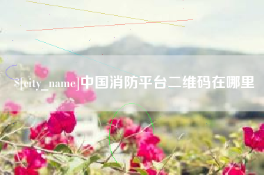 萍乡中国消防平台二维码在哪里