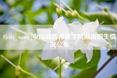萍乡中国消防救援学院湖南招生情况公布