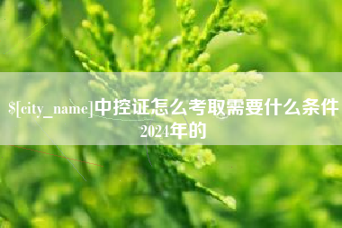 萍乡中控证怎么考取需要什么条件2024年的