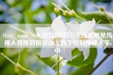 萍乡60米接力赛技巧-下压式则是传棒人将棒的前部由上向下传到接棒人手中