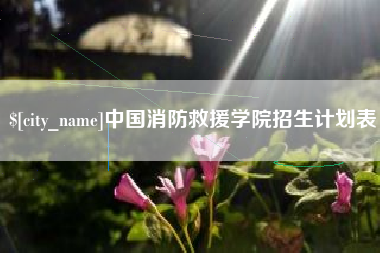 萍乡中国消防救援学院招生计划表