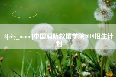 萍乡中国消防救援学院2019招生计划
